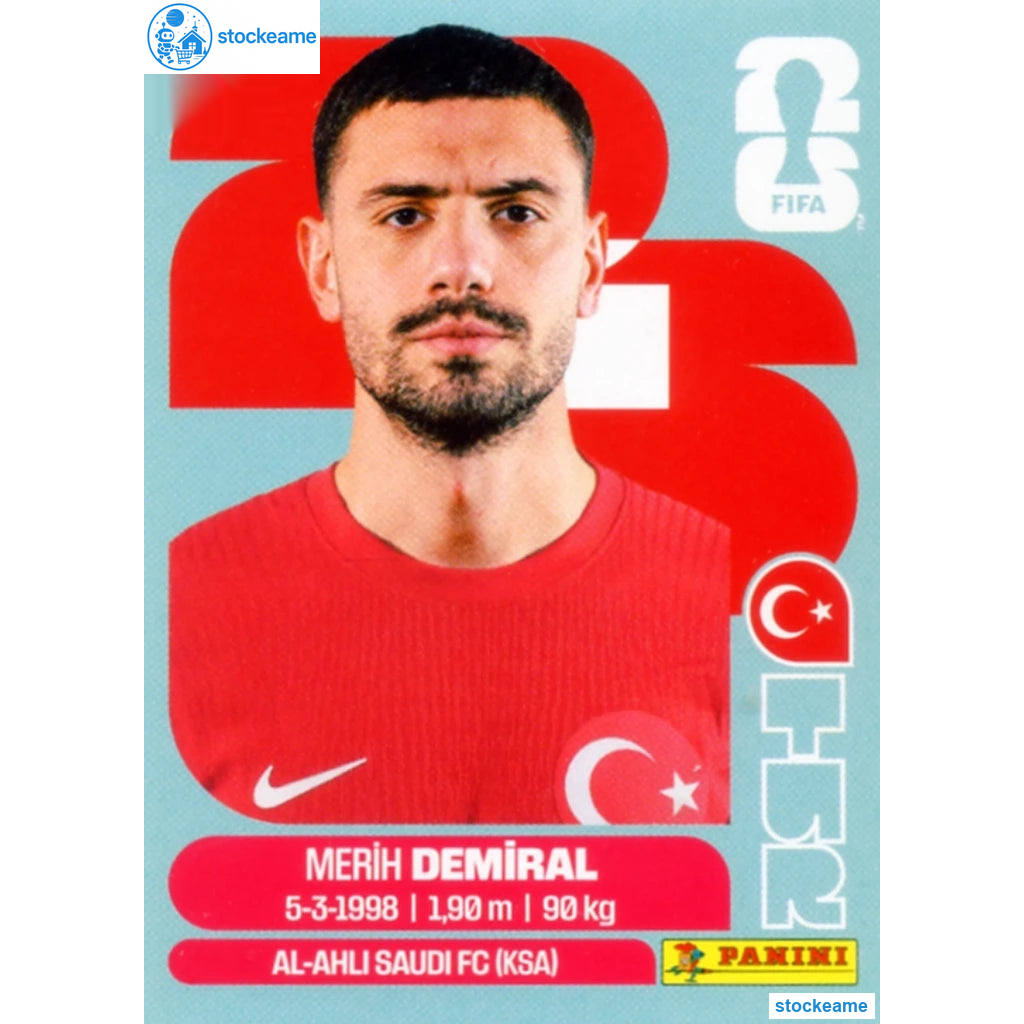 TUR007 - Merih Demiral | Türkiye | Panini World Cup 2026 Base Sticker