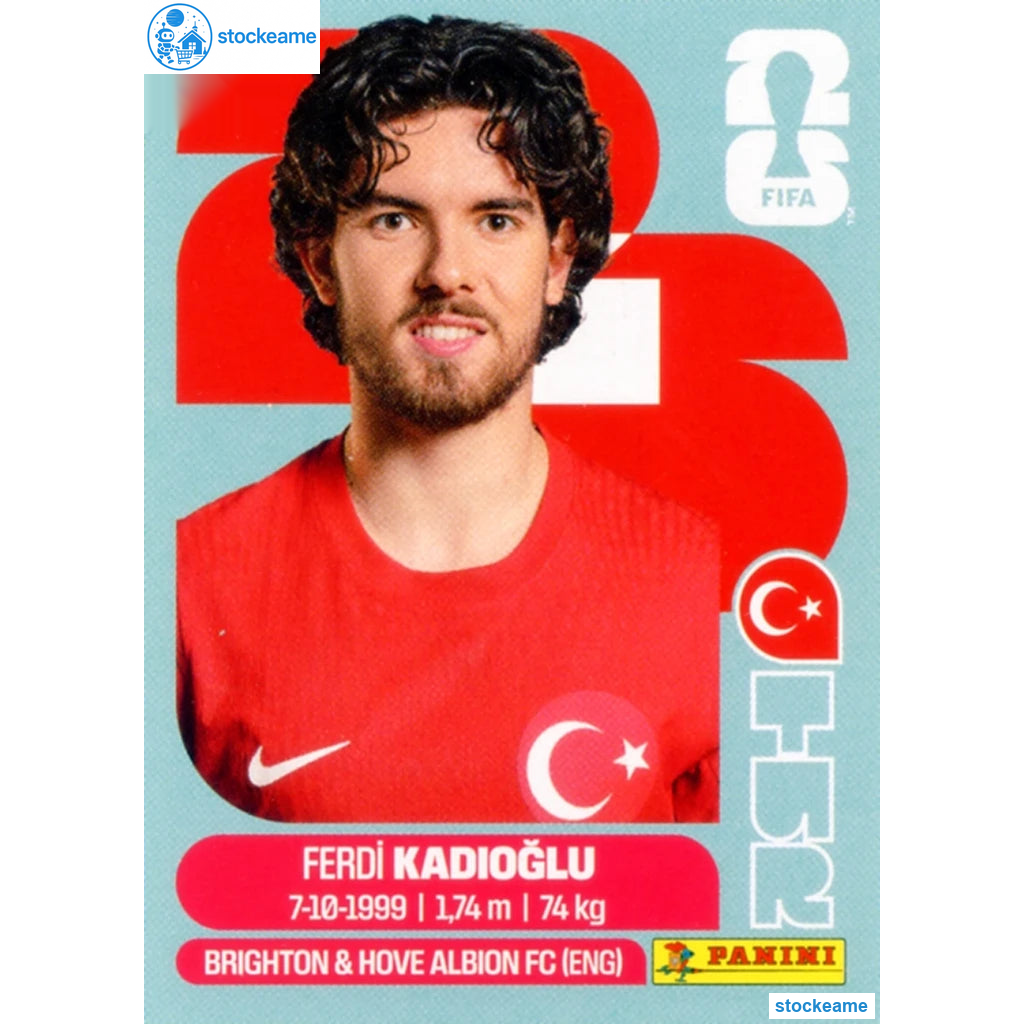 TUR008 - Ferdi Kadioglu | Türkiye | Panini World Cup 2026 Base Sticker