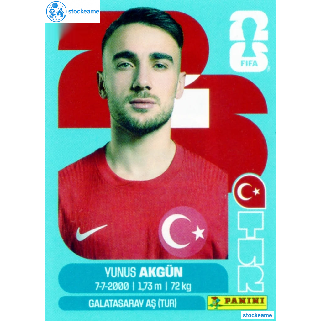 TUR016 - Yunus Akgun | Türkiye | Panini World Cup 2026 Base Sticker