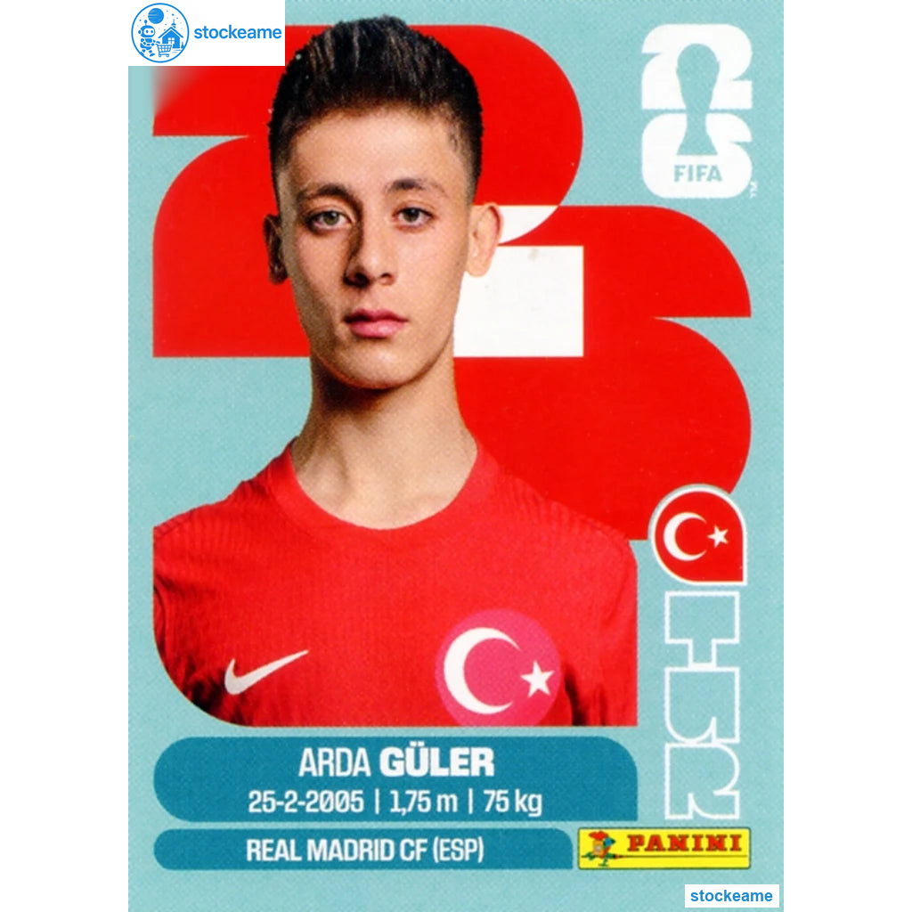 TUR014 - Arda Guler | Türkiye | Panini World Cup 2026 Base Sticker