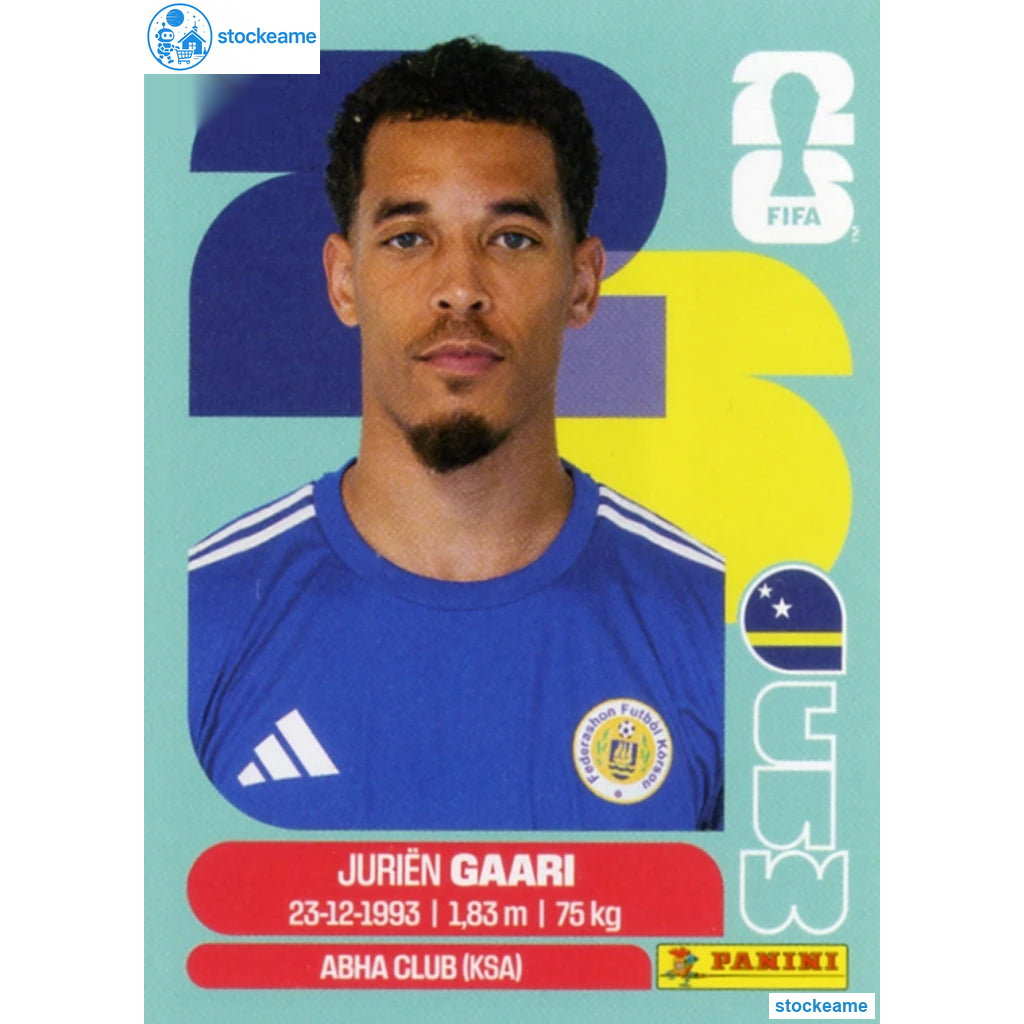 CUW005 - Jurien Gaari | Curaçao | Panini World Cup 2026 Base Sticker
