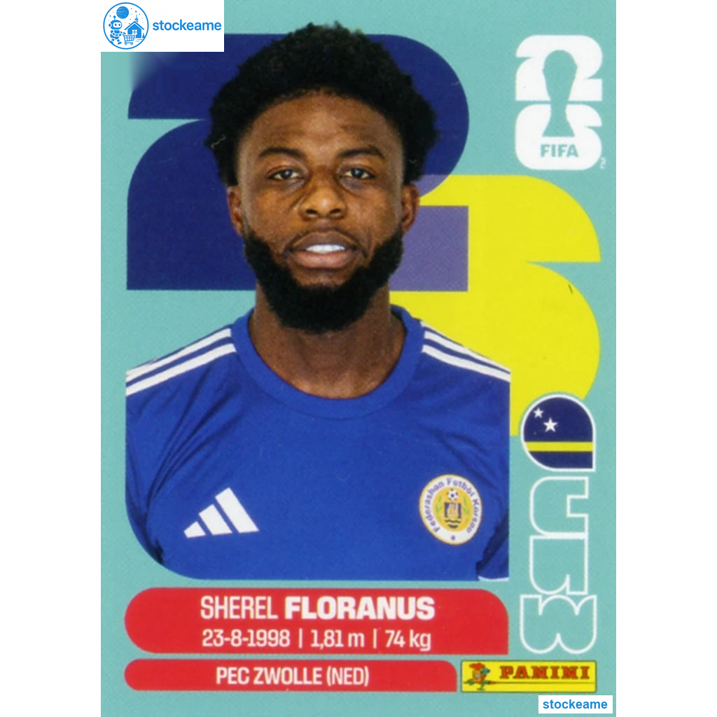 CUW004 - Sherel Floranus | Curaçao | Panini World Cup 2026 Base Sticker