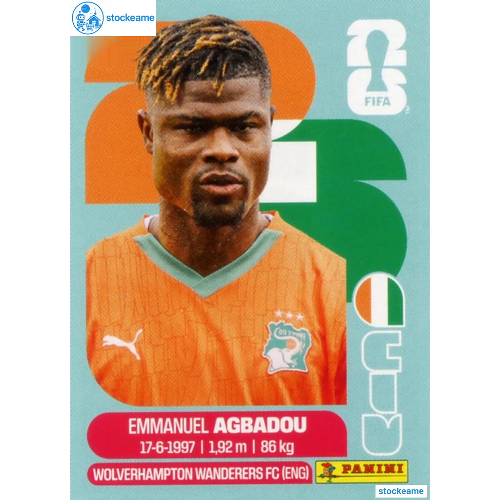 CIV008 - Emmanuel Agbadou | Ivory Coast | Panini World Cup 2026 Base Sticker