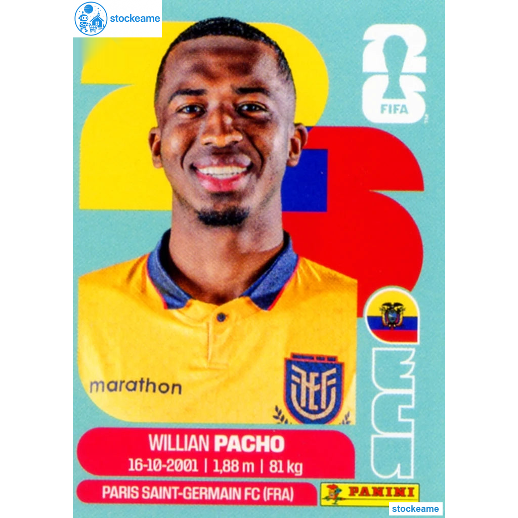 ECU006 - Willian Pacho | Ecuador | Panini World Cup 2026 Base Sticker