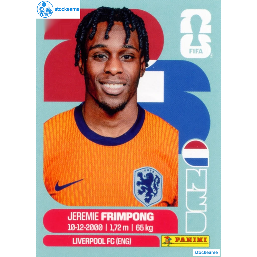 NED008 - Jeremie Frimpong | Netherlands | Panini World Cup 2026 Base Sticker