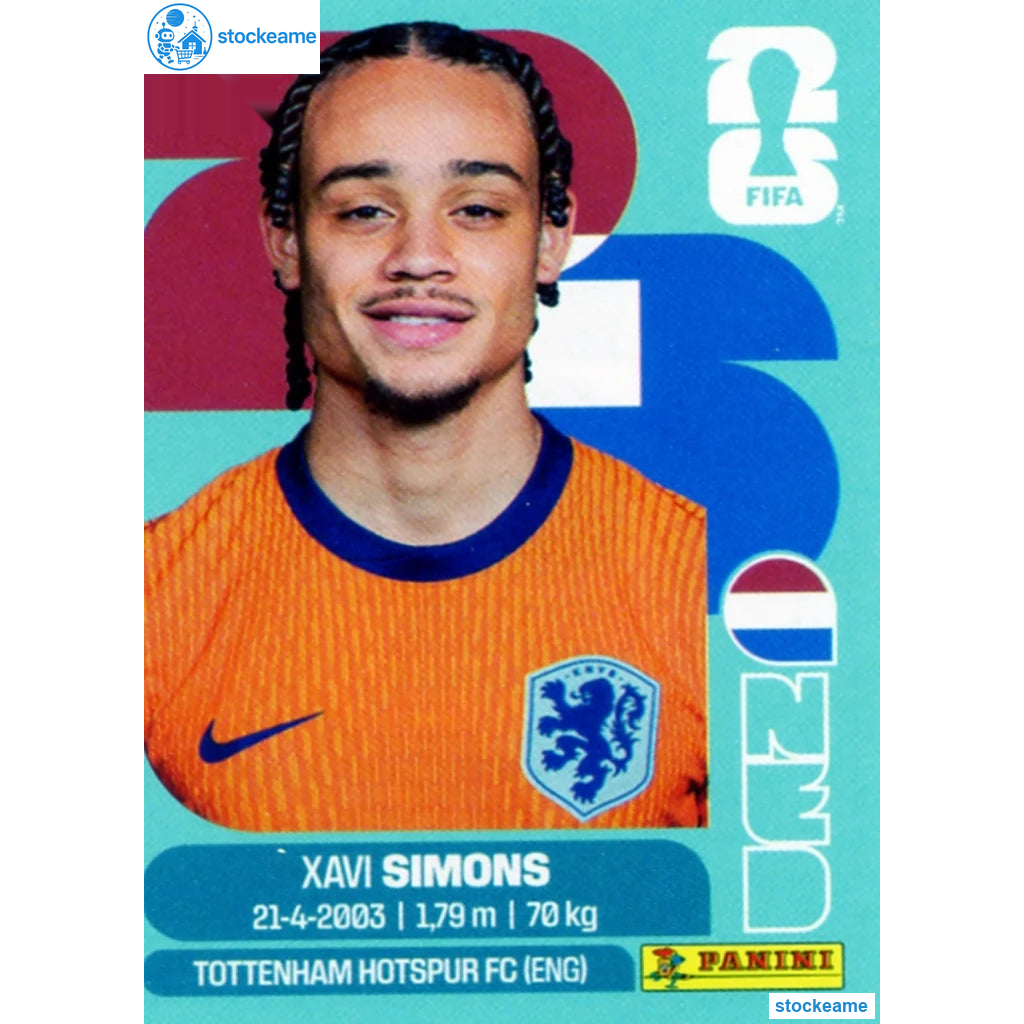 NED015 - Xavi Simons | Netherlands | Panini World Cup 2026 Base Sticker