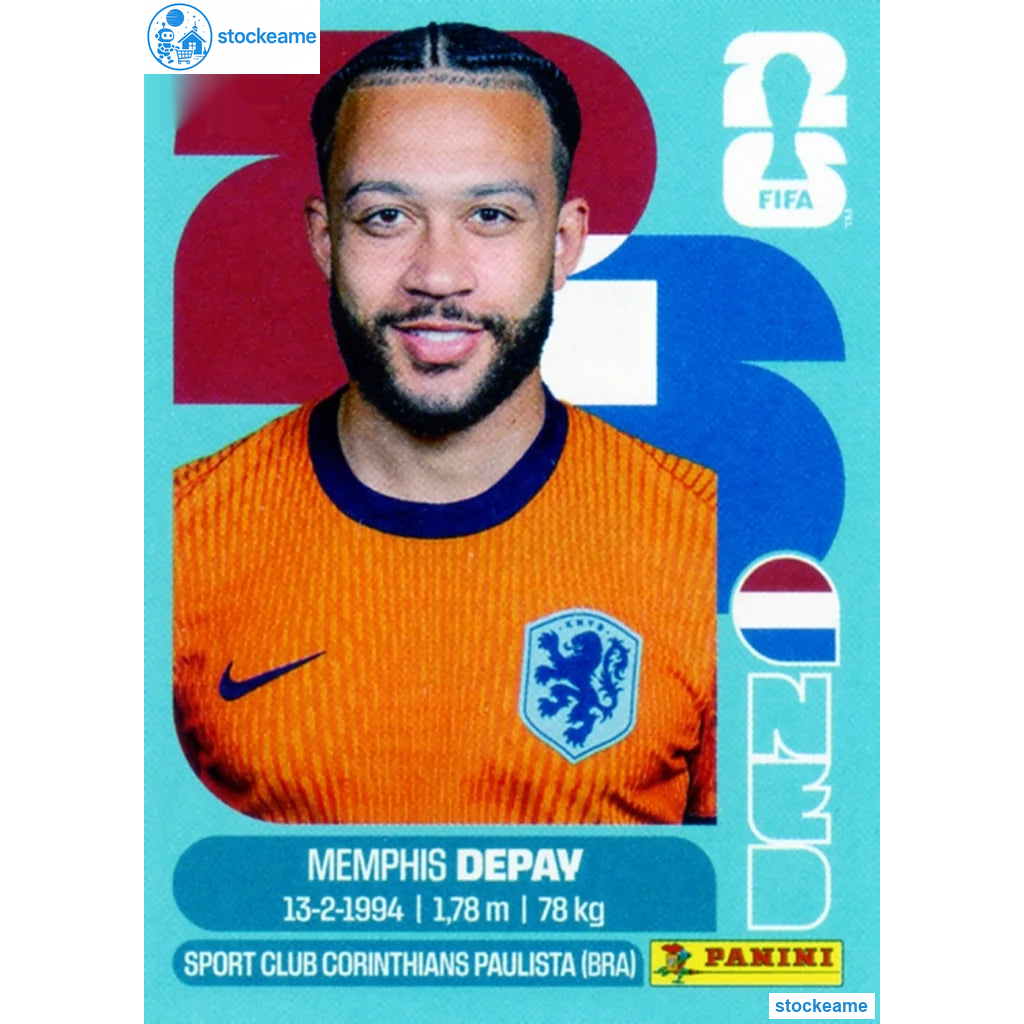 NED017 - Memphis Depay | Netherlands | Panini World Cup 2026 Base Sticker