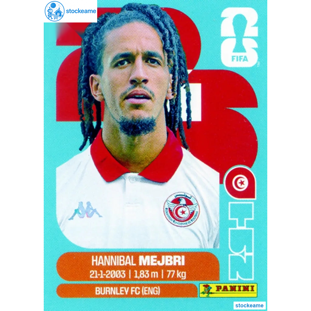 TUN014 - Hannibal Mejbri | Tunisia | Panini World Cup 2026 Base Sticker