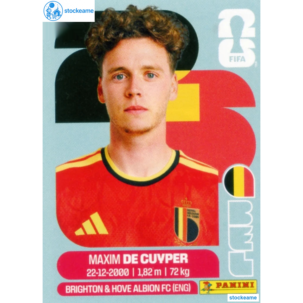 BEL007 - Maxim De Cuyper | Belgium | Panini World Cup 2026 Base Sticker