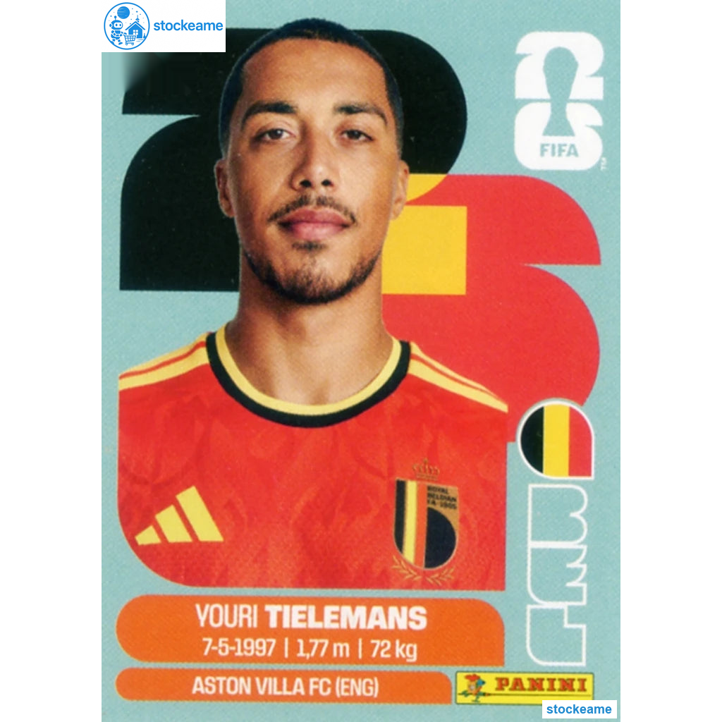 BEL009 - Youri Tielemans | Belgium | Panini World Cup 2026 Base Sticker