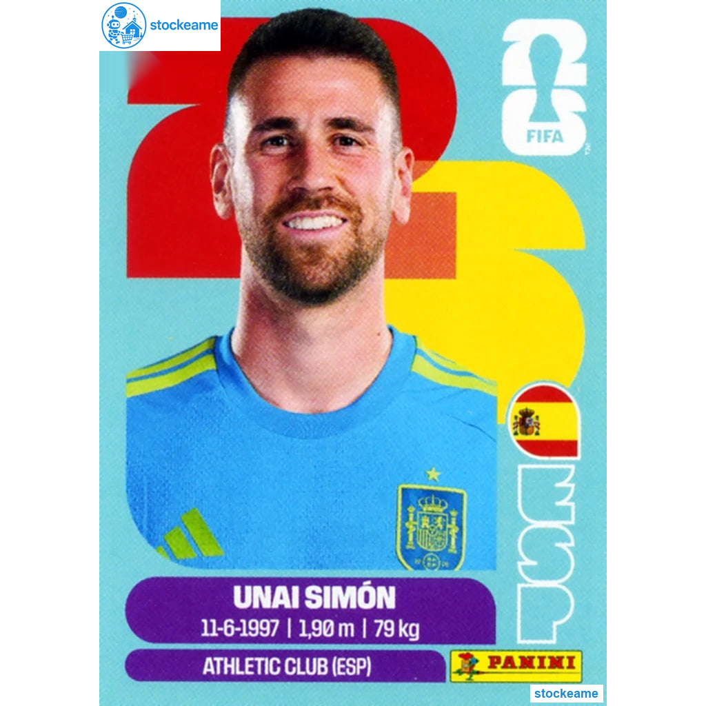 ESP002 - Unai Simon | Spain | Panini World Cup 2026 Base Sticker