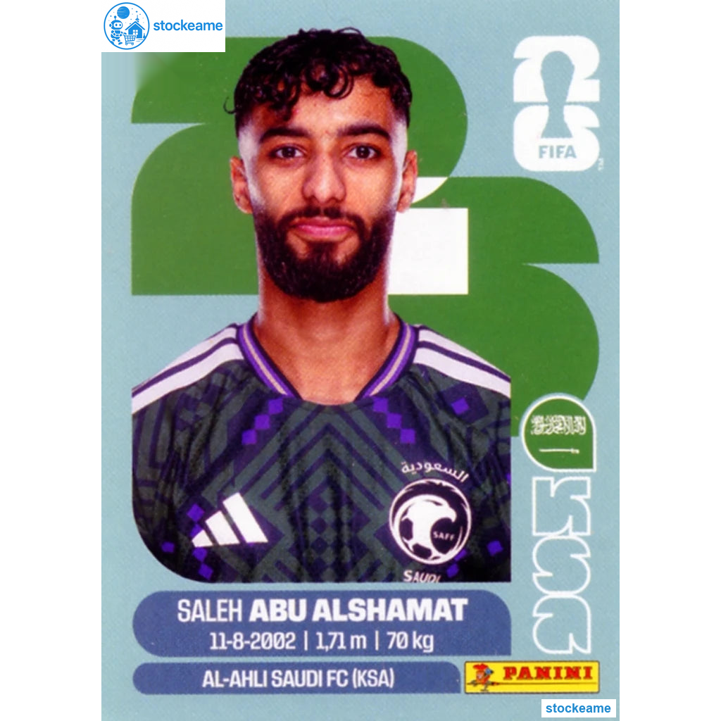 KSA014 - Saleh Abu Alshamat | Saudi Arabia | Panini World Cup 2026 Base Sticker