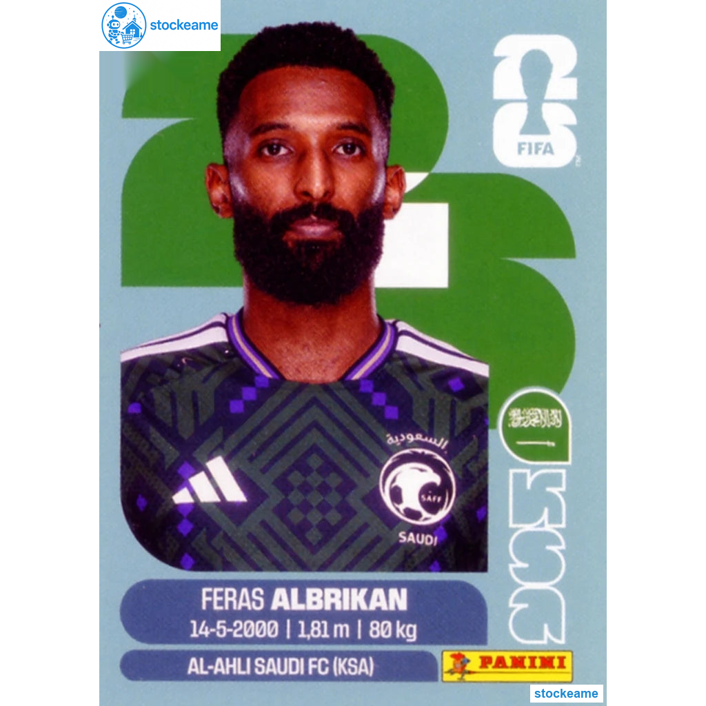 KSA018 - Feras Akbrikan | Saudi Arabia | Panini World Cup 2026 Base Sticker