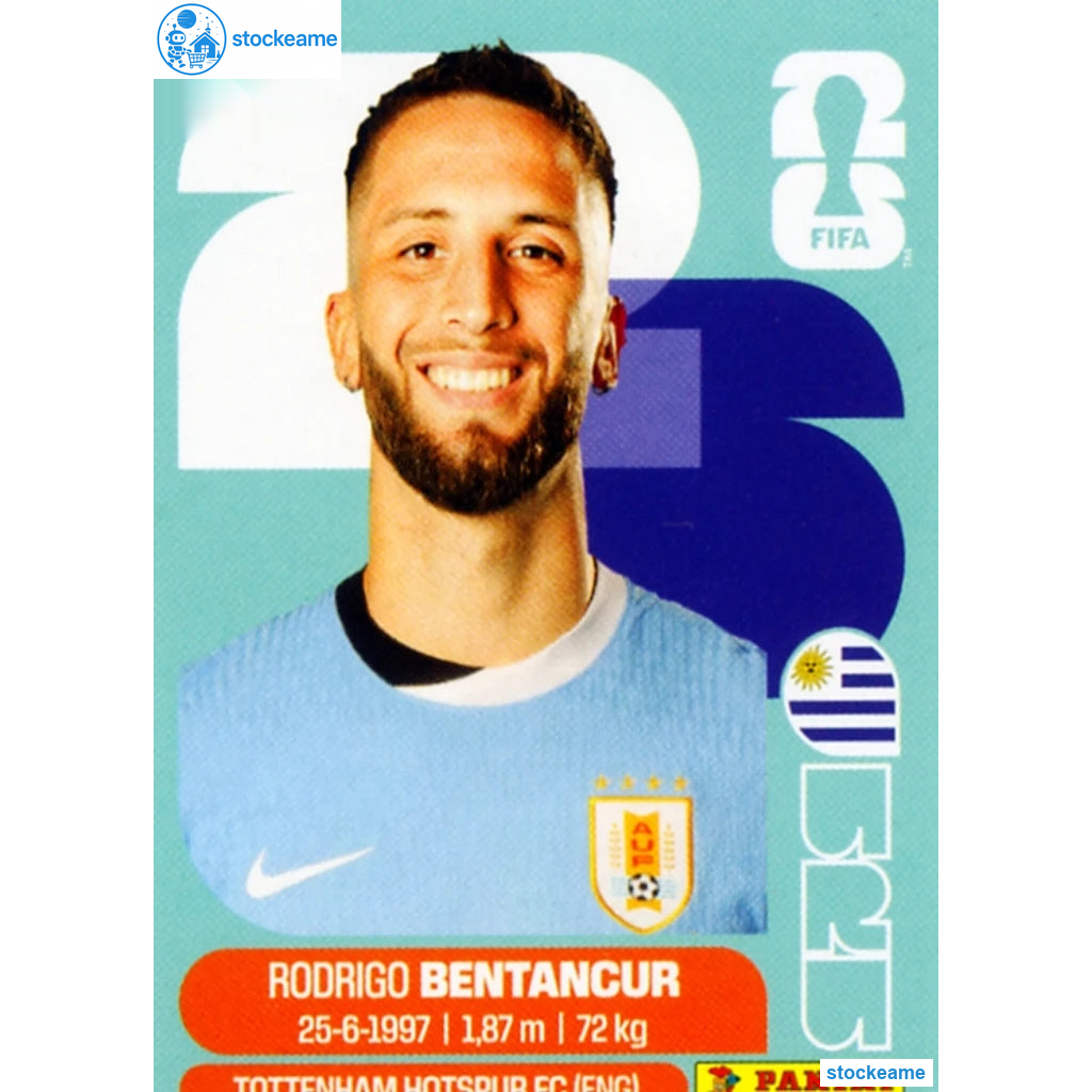 URU012 - Rodrigo Bentancur | Uruguay | Panini World Cup 2026 Base Sticker