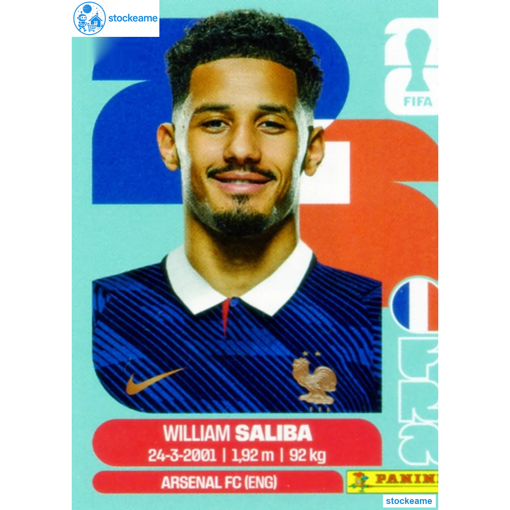FRA004 - William Saliba | France | Panini World Cup 2026 Base Sticker