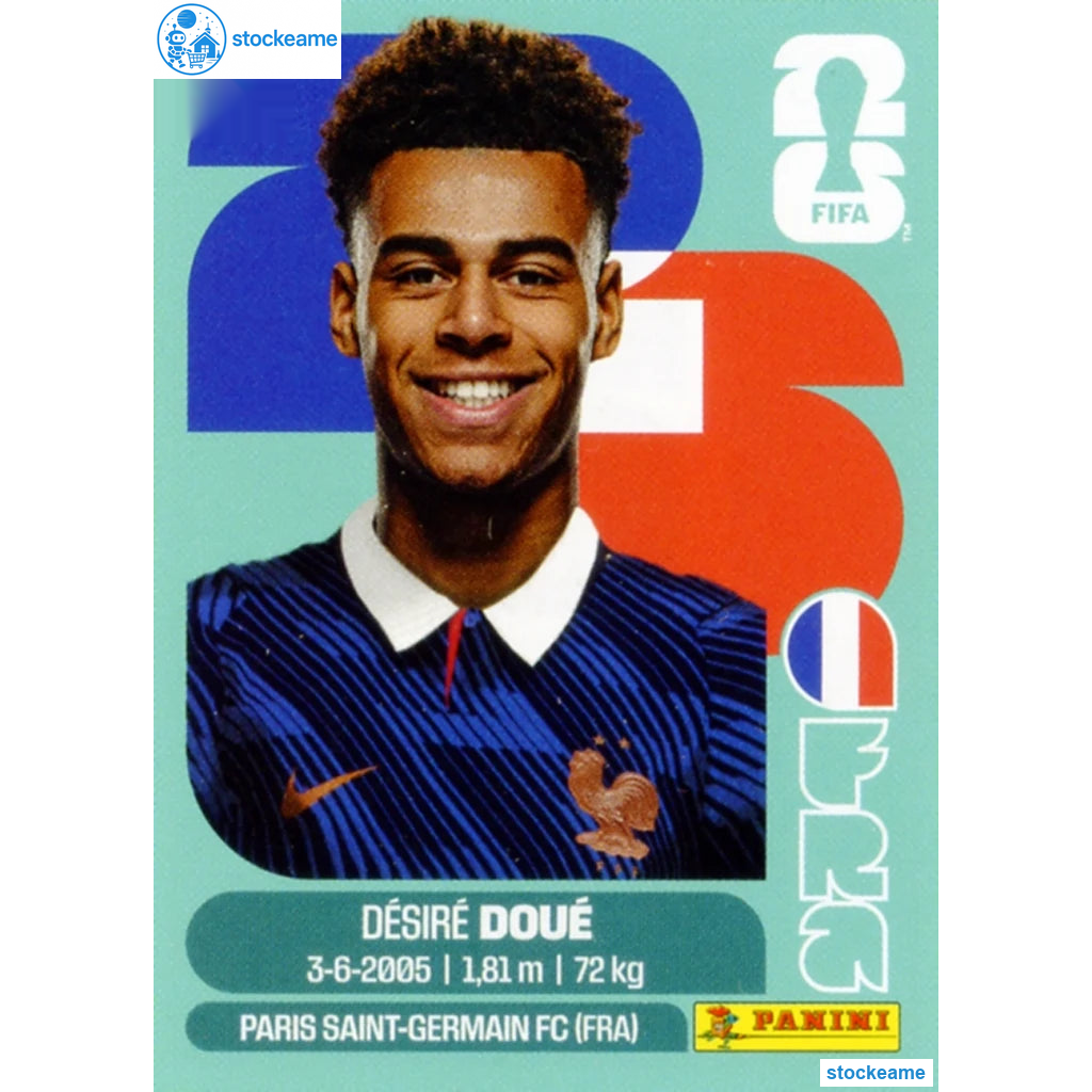 FRA017 - Désiré Doué | France | Panini World Cup 2026 Base Sticker