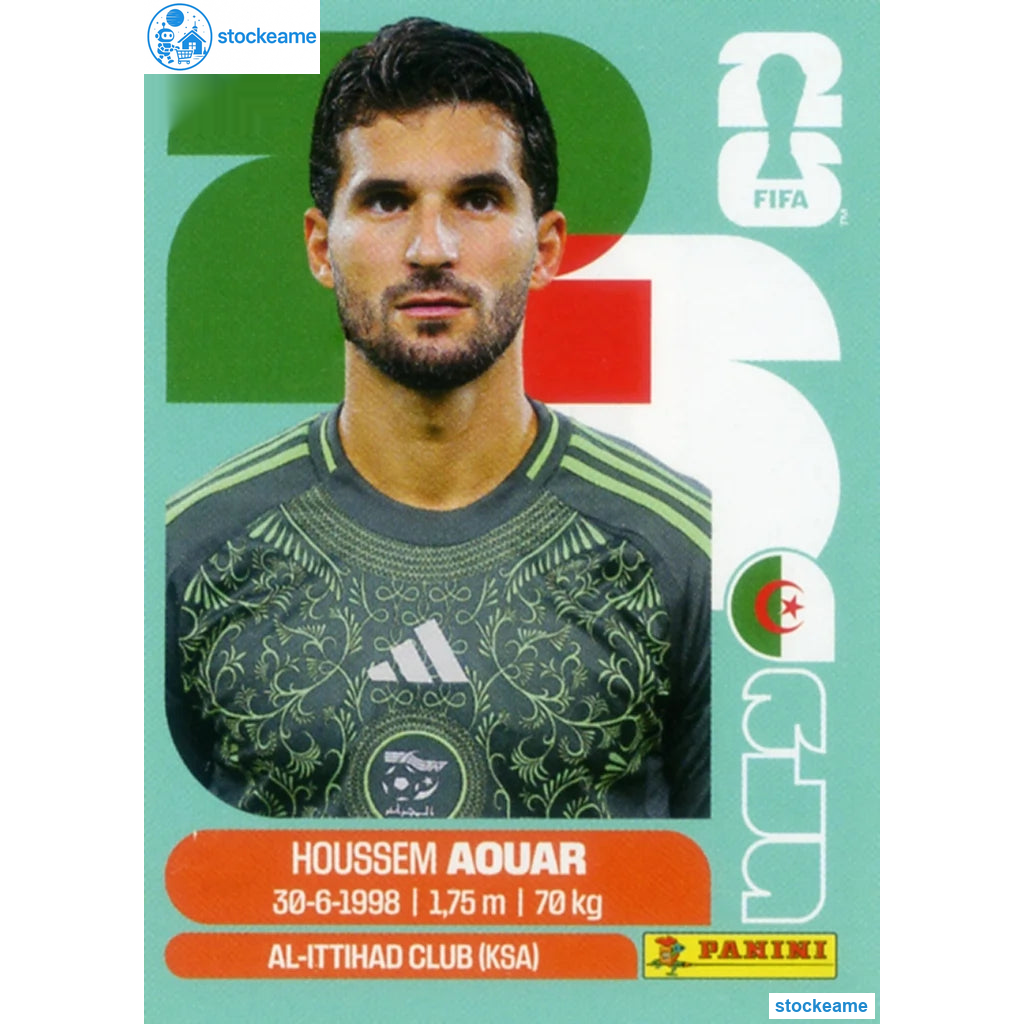 ALG009 - Houssem Aquar | Algeria | Panini World Cup 2026 Base Sticker