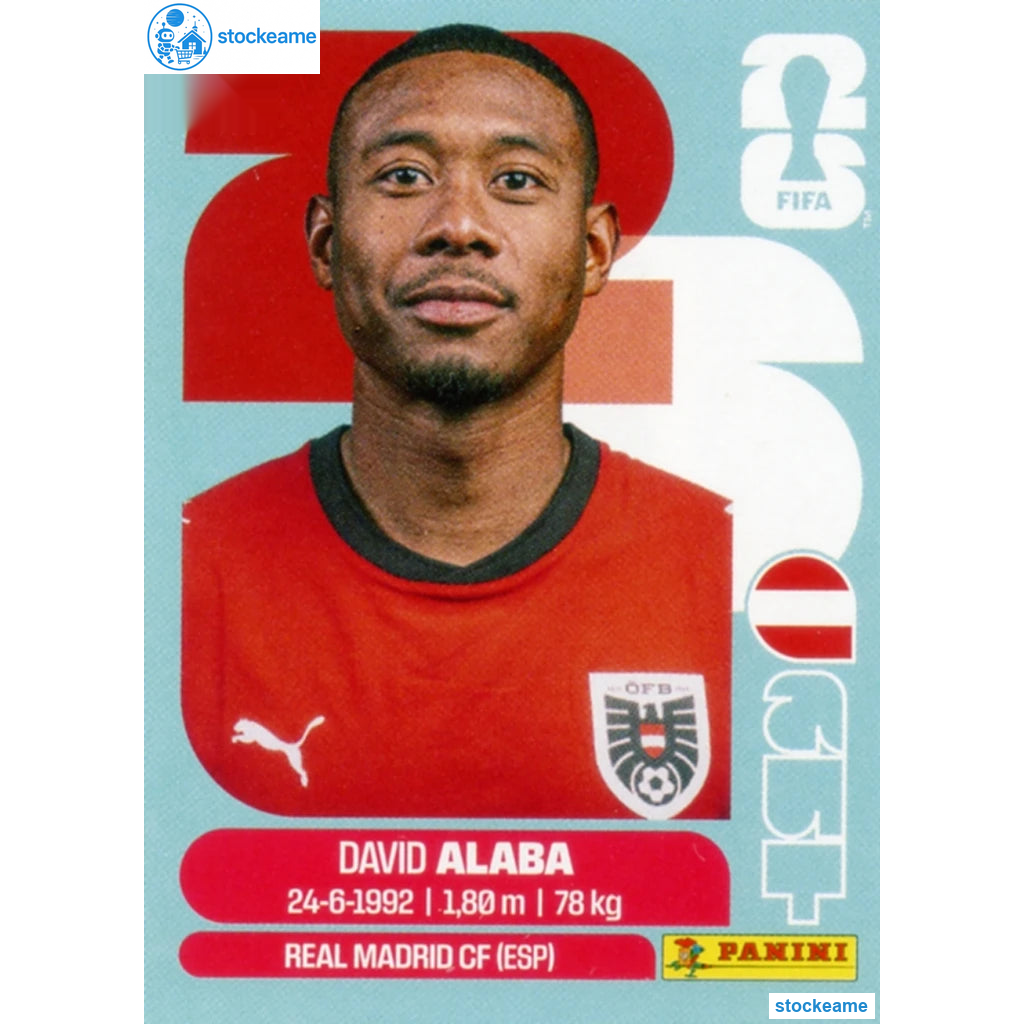 AUT004 - David Alaba | Austria | Panini World Cup 2026 Base Sticker