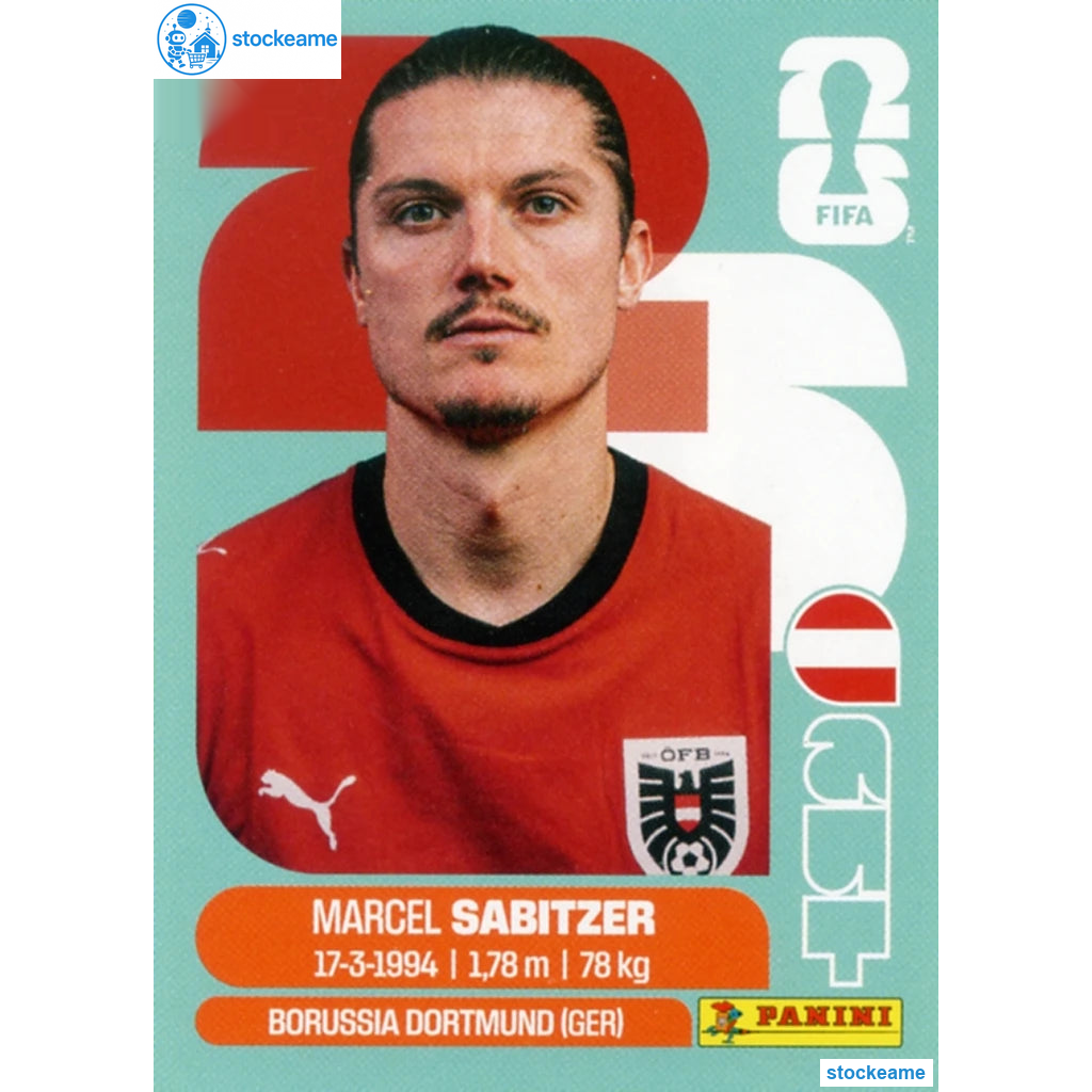 AUT011 - Marcel Sabitzer | Austria | Panini World Cup 2026 Base Sticker
