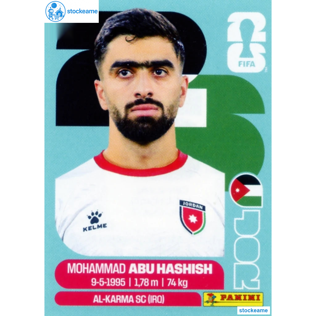 JOR004 - Mohammad Abu Hashish | Jordan | Panini World Cup 2026 Base Sticker