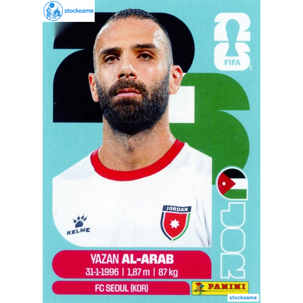 JOR005 - Yazan Al-Arab | Jordan | Panini World Cup 2026 Base Sticker