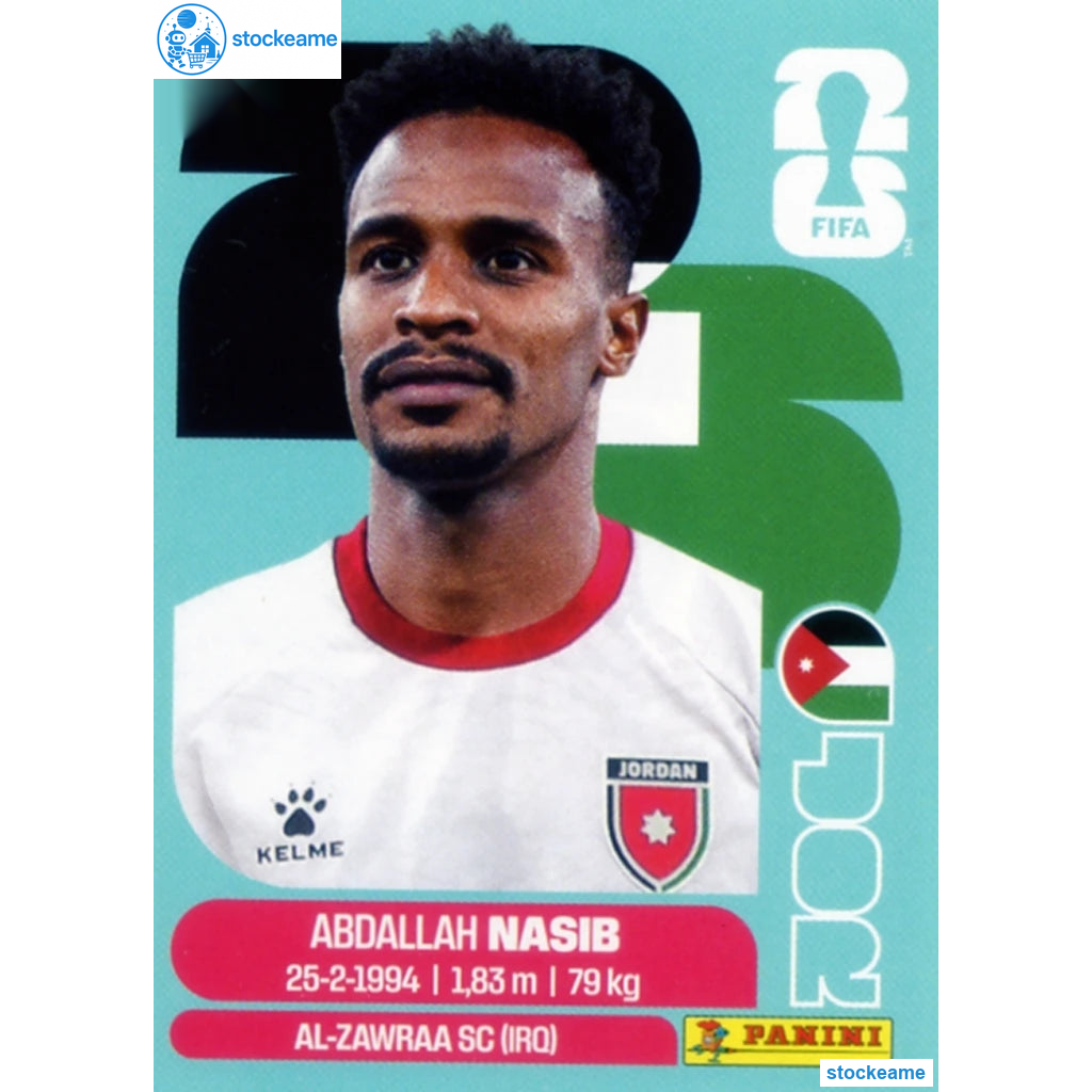 JOR006 - Abdallah Nasib | Jordan | Panini World Cup 2026 Base Sticker