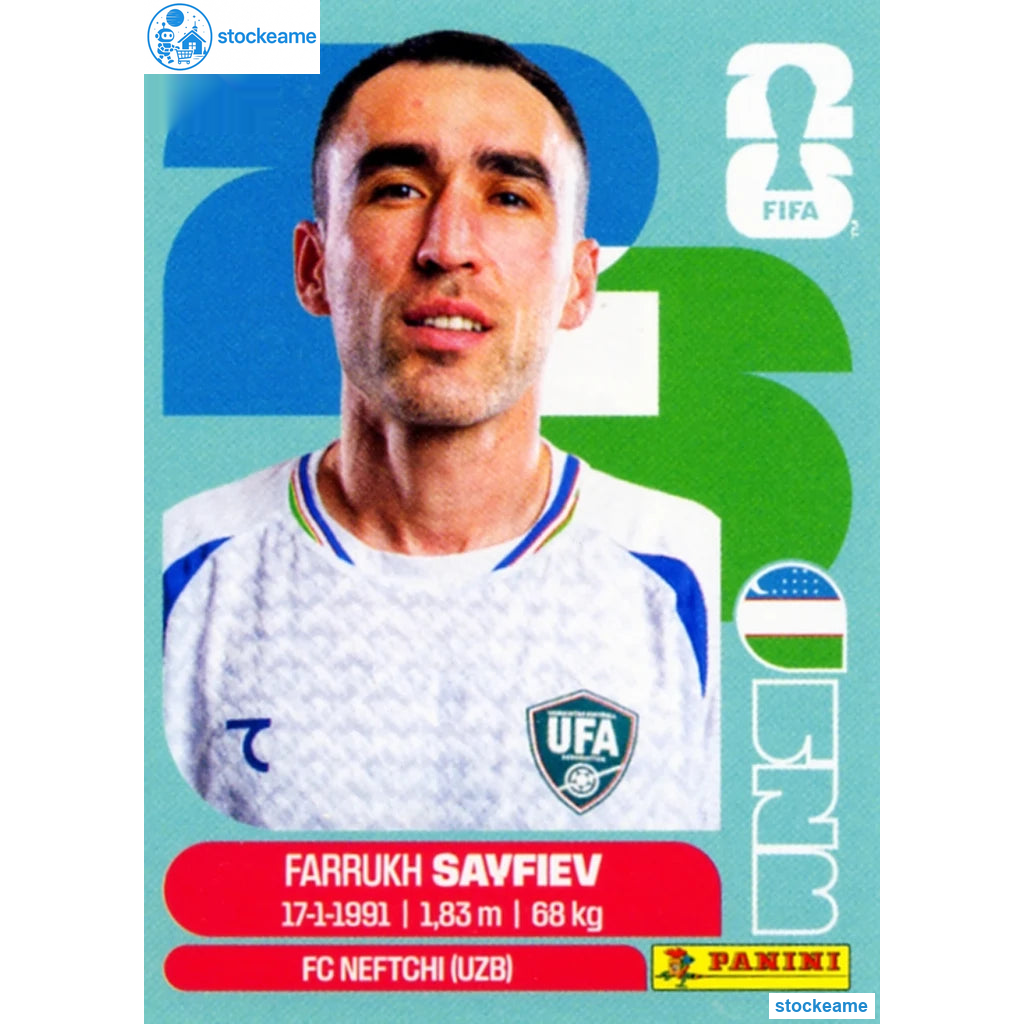 UZB003 - Farrukh Savfiev | Uzbekistan | Panini World Cup 2026 Base Sticker