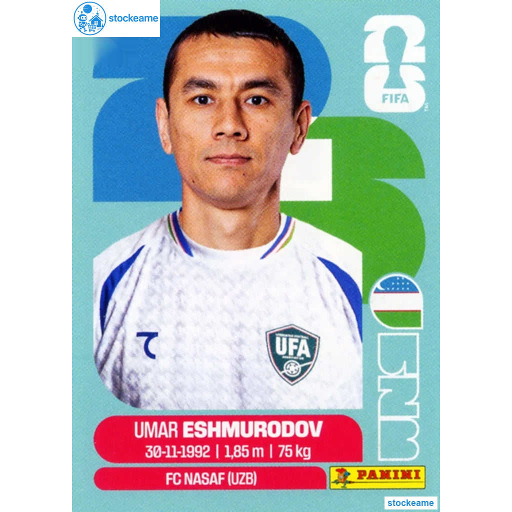 UZB005 - Umar Eshmurodov | Uzbekistan | Panini World Cup 2026 Base Sticker