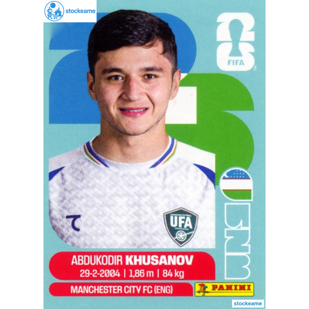UZB009 - Abdukodir Khusanov | Uzbekistan | Panini World Cup 2026 Base Sticker