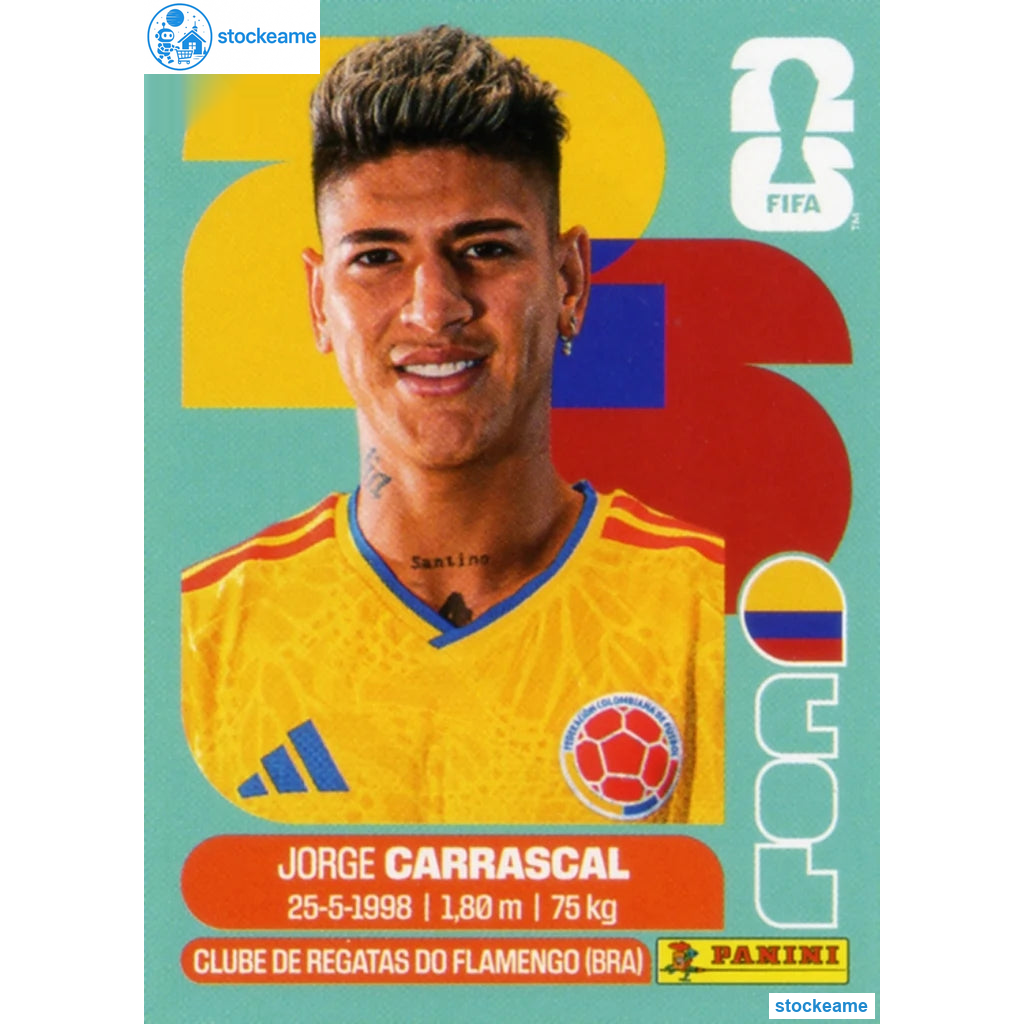 COL016 - Jorge Carrascal | Colombia | Panini World Cup 2026 Base Sticker