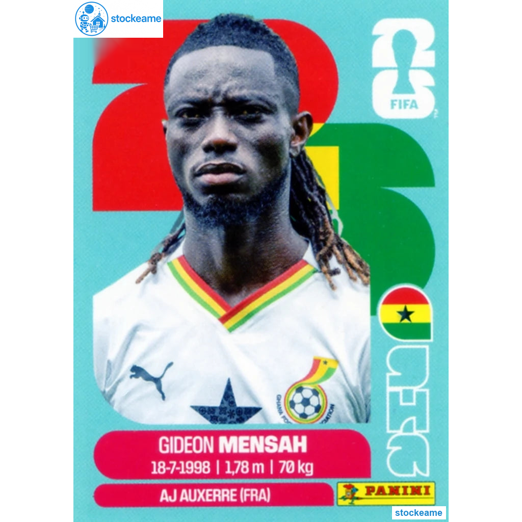 GHA007 - Gideon Mensah | Ghana | Panini World Cup 2026 Base Sticker