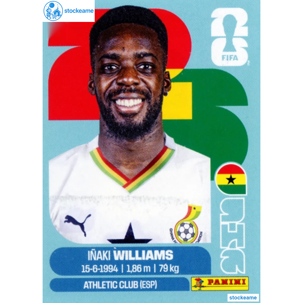 GHA015 - Iñaki Williams | Ghana | Panini World Cup 2026 Base Sticker