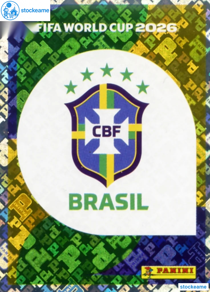 BRA001 - Emblem | Brazil | Panini World Cup 2026 Foil Sticker - Image 2
