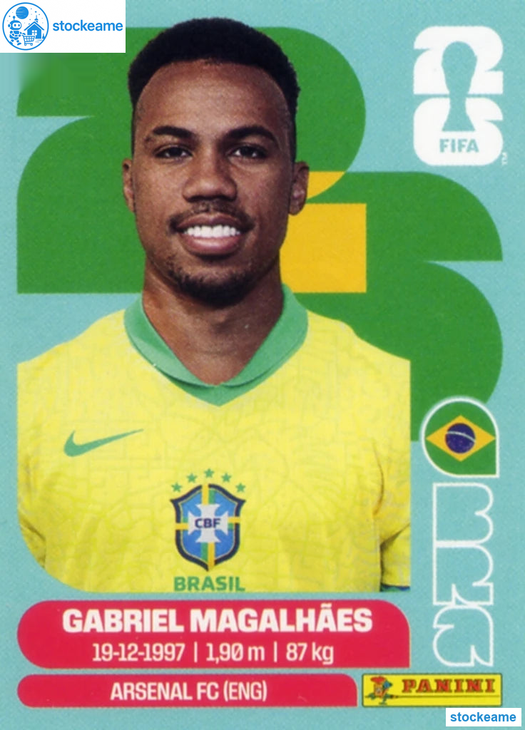 BRA006 - Gabriel Magalhães | Brazil | Panini World Cup 2026 Base Sticker - Image 2