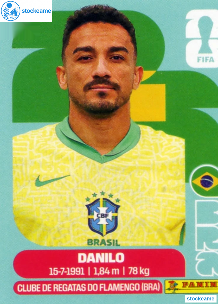 BRA007 - Danilo | Brazil | Panini World Cup 2026 Base Sticker - Image 2