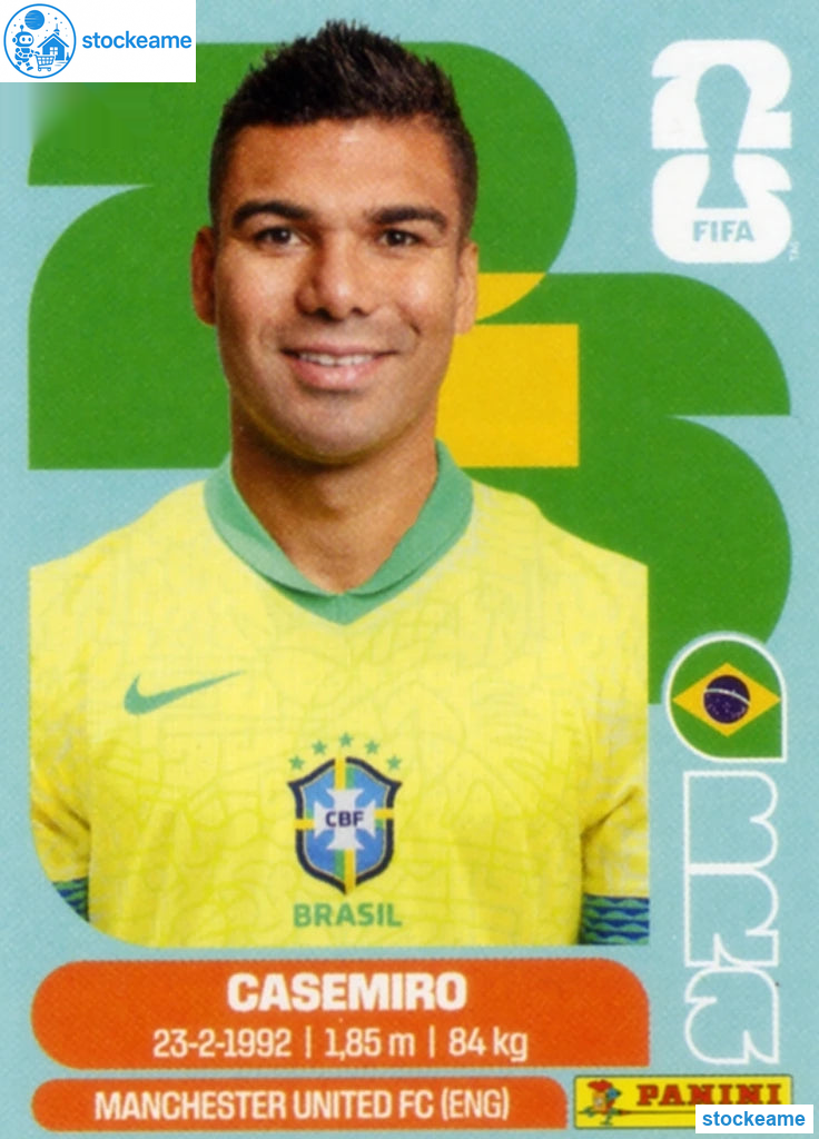 BRA010 - Casemiro | Brazil | Panini World Cup 2026 Base Sticker - Image 2