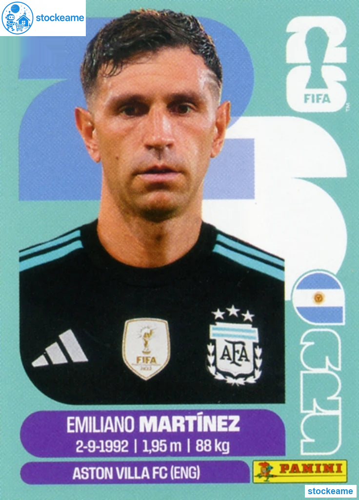 ARG002 - Emiliano Martinez | Argentina | Panini World Cup 2026 Base Sticker - Image 2
