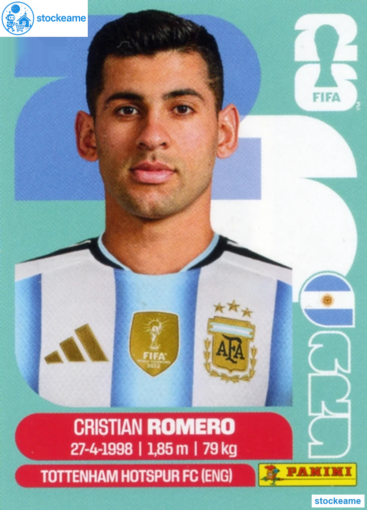 ARG004 - Cristian Romero | Argentina | Panini World Cup 2026 Base Sticker - Image 2