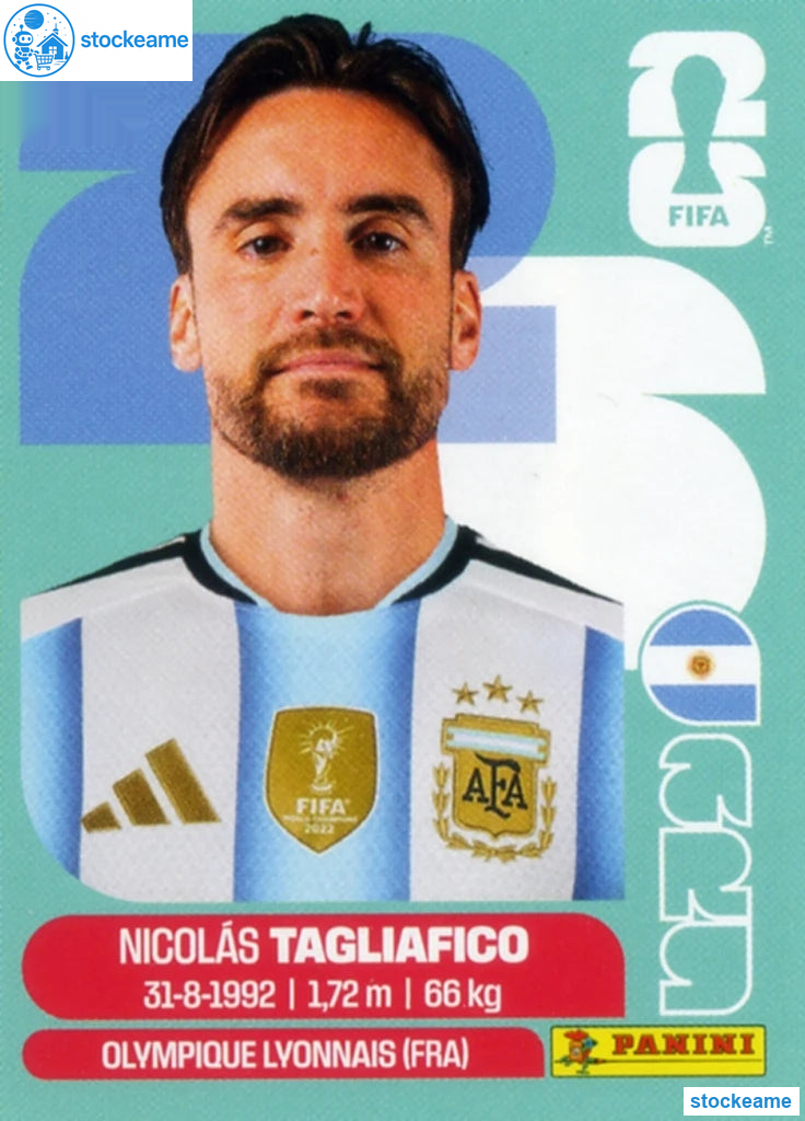 ARG006 - Nicolas Tagliafico | Argentina | Panini World Cup 2026 Base Sticker - Image 2
