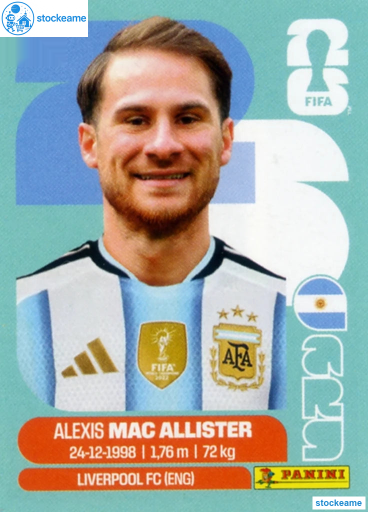 ARG009 - Alexis Mac Allister | Argentina | Panini World Cup 2026 Base Sticker - Image 2