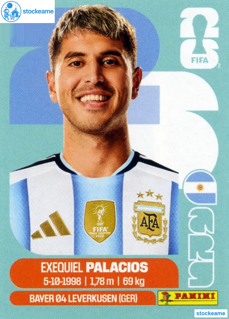 ARG011 - Exequiel Palacios | Argentina | Panini World Cup 2026 Base Sticker - Image 2