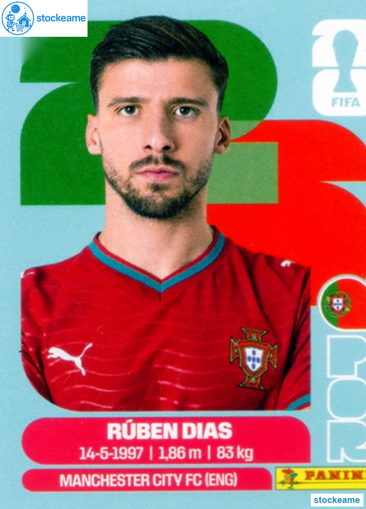 POR004 - Ruben Dias | Portugal | Panini World Cup 2026 Base Sticker - Image 2