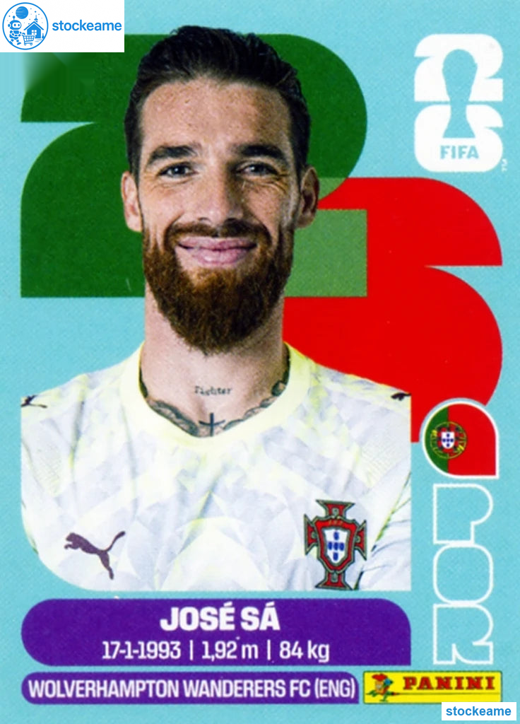 POR003 - Jose Sa | Portugal | Panini World Cup 2026 Base Sticker - Image 2