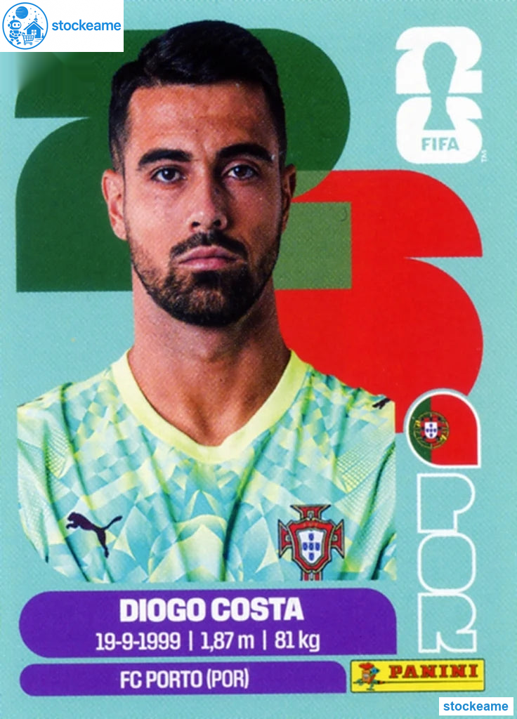 POR002 - Diogo Costa | Portugal | Panini World Cup 2026 Base Sticker - Image 2