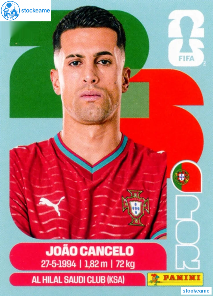POR005 - João Cancelo | Portugal | Panini World Cup 2026 Base Sticker - Image 2