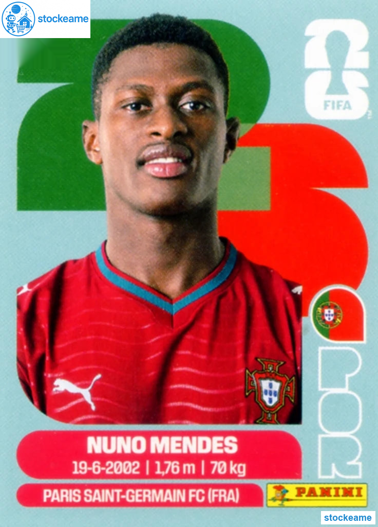 POR007 - Nuno Mendes | Portugal | Panini World Cup 2026 Base Sticker - Image 2