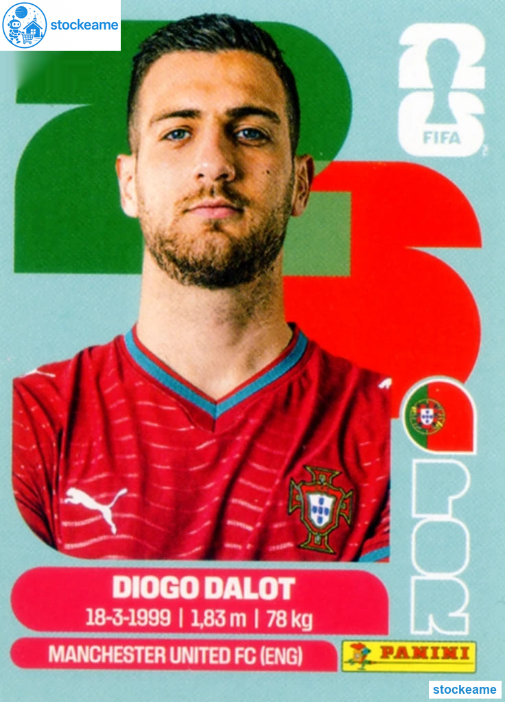 POR006 - Diogo Dalot | Portugal | Panini World Cup 2026 Base Sticker - Image 2