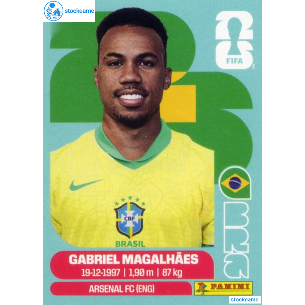 BRA006 - Gabriel Magalhães | Brazil | Panini World Cup 2026 Base Sticker