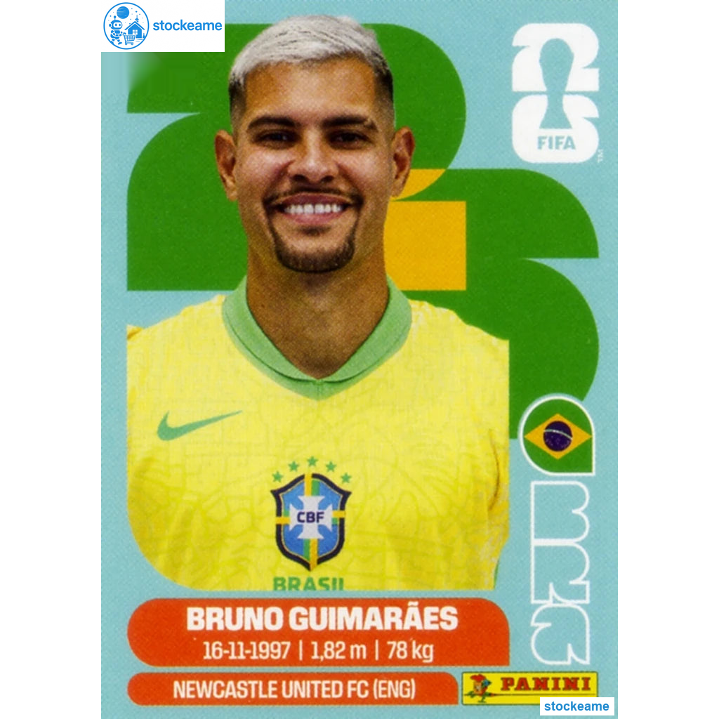 BRA011 - Bruno Guimarães | Brazil | Panini World Cup 2026 Base Sticker