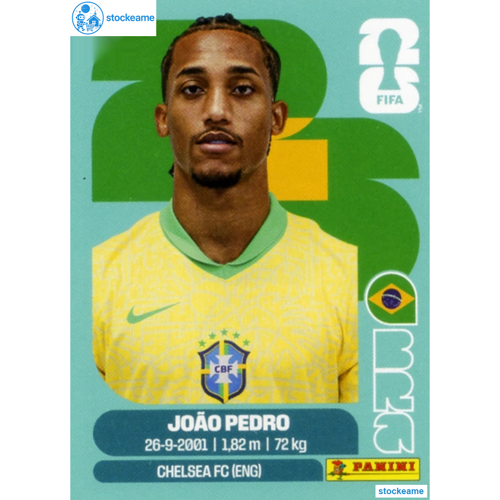 BRA016 - João Pedro | Brazil | Panini World Cup 2026 Base Sticker